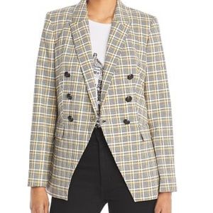 Karl Lagerfeld Yellow and Black Plaid Blazer | 16
